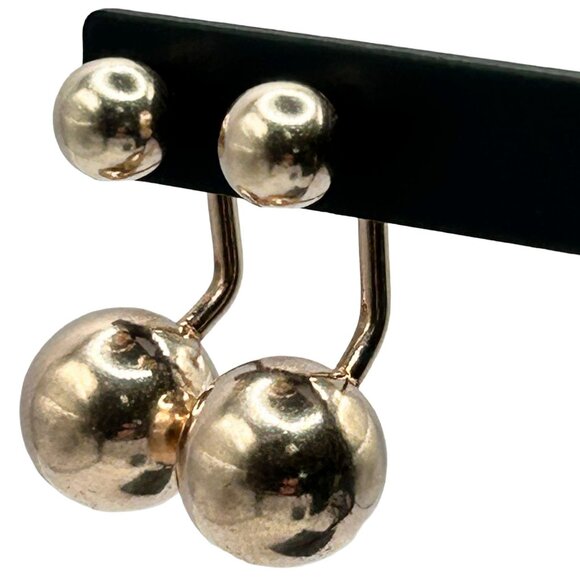 Dyadema Italy 14k Gold-Filled 925 Sterling Silver Ball Stud Earrings - Picture 2 of 5